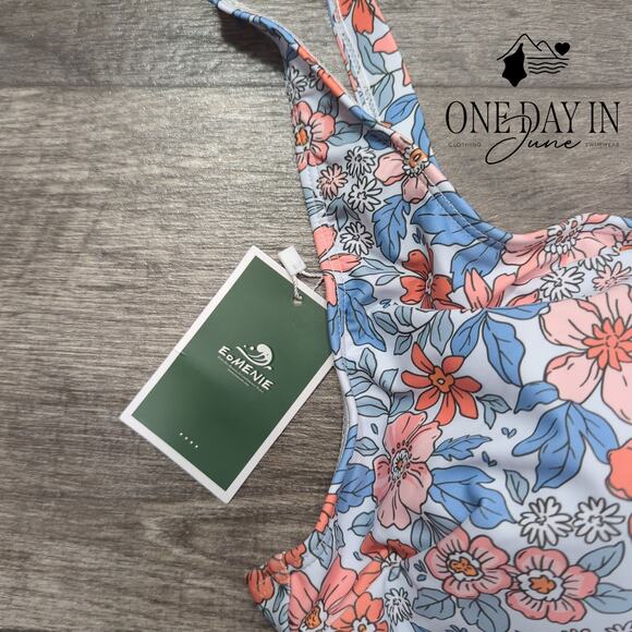 Eomenie Floral Skirted One Piece Swimsuit Size 2XL - Picture 4 of 7